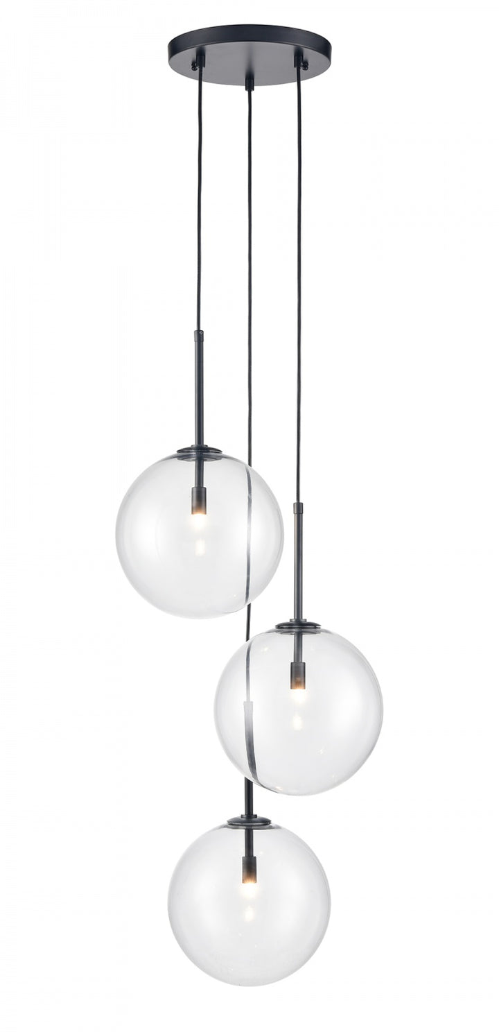 Delilah Chandelier in Black/Clear Glass by Avenue Lighting