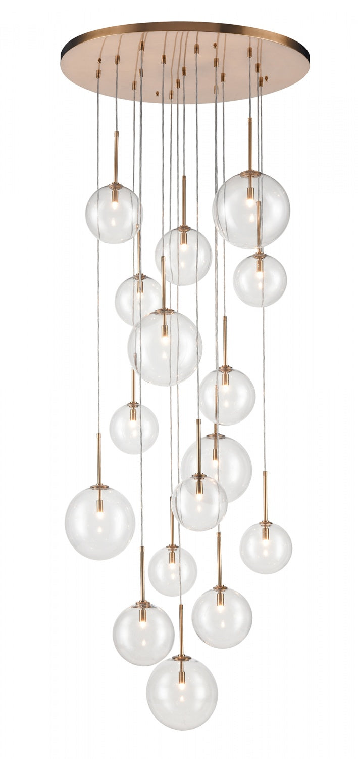 Delilah Chandelier in Brass/Clear Glass by Avenue Lighting