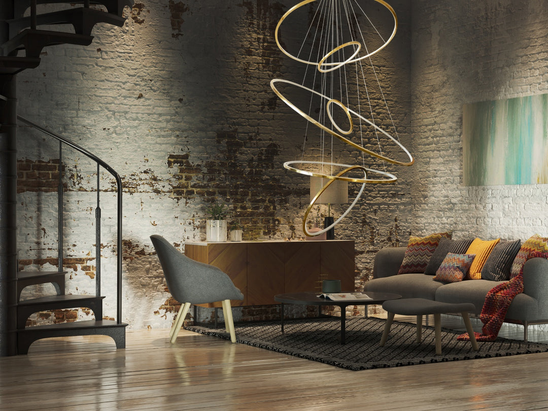 Aria 6-Ring LED Chandelier by Avenue Lighting - view 7