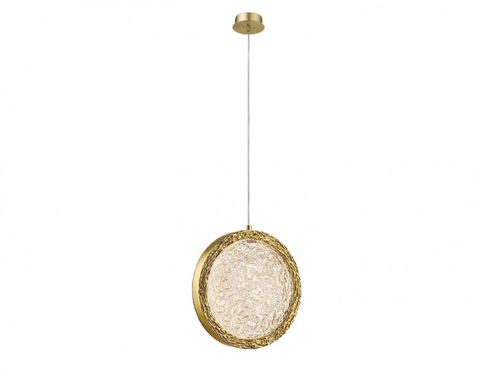 Bottega Ring LED Pendant in Polished Brass by Avenue Lighting