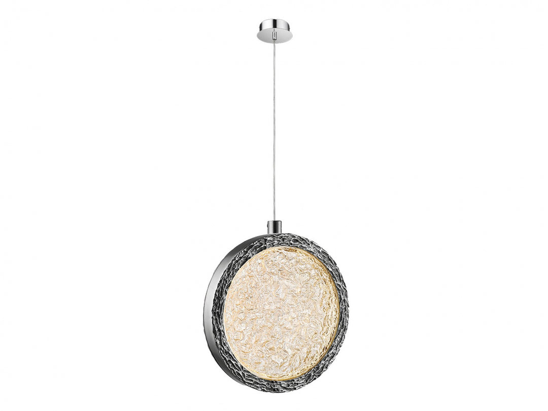 Bottega Ring LED Pendant in Polished Nickel by Avenue Lighting