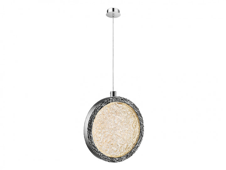 Bottega Ring LED Pendant in Polished Nickel by Avenue Lighting