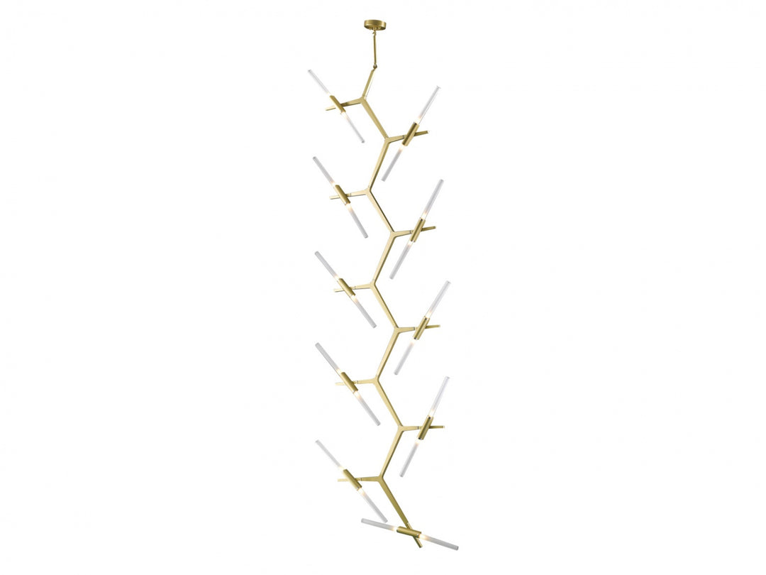San Vicente Geometric Chandelier in Brushed Brass by Avenue Lighting