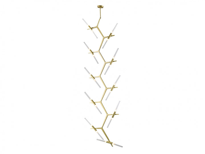 San Vicente Geometric Chandelier in Brushed Brass by Avenue Lighting