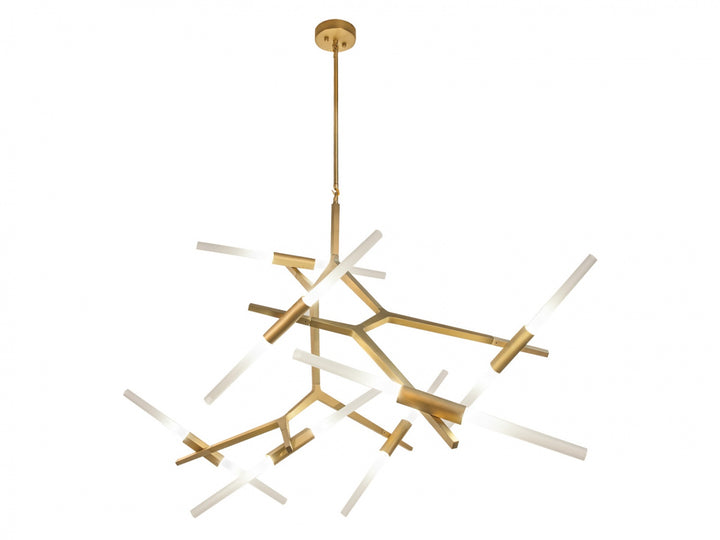 San Vicente Geometric Chandelier in Brushed Brass by Avenue Lighting