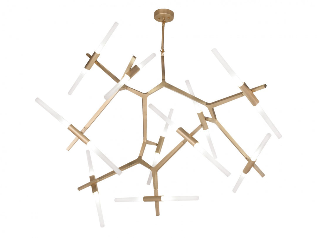 San Vicente Geometric Chandelier in Brass by Avenue Lighting