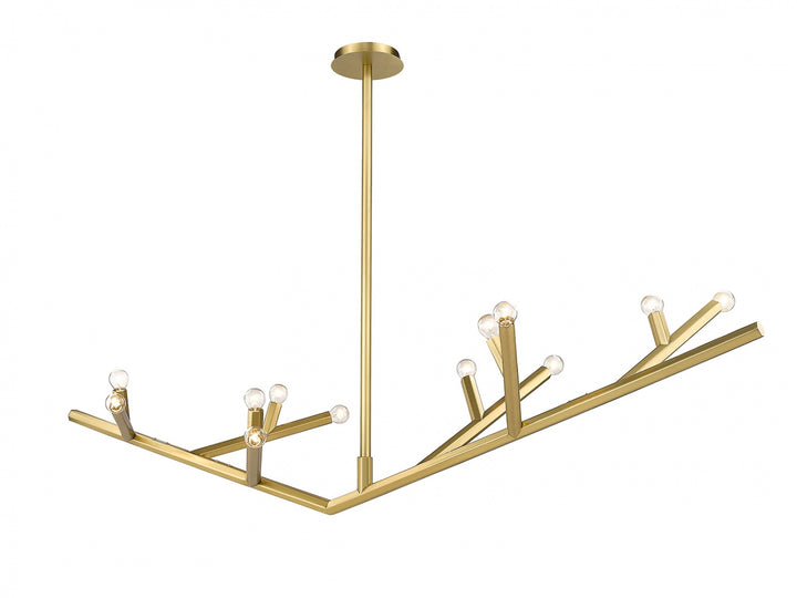 The Oaks Branch Chandelier in Brushed Brass by Avenue Lighting