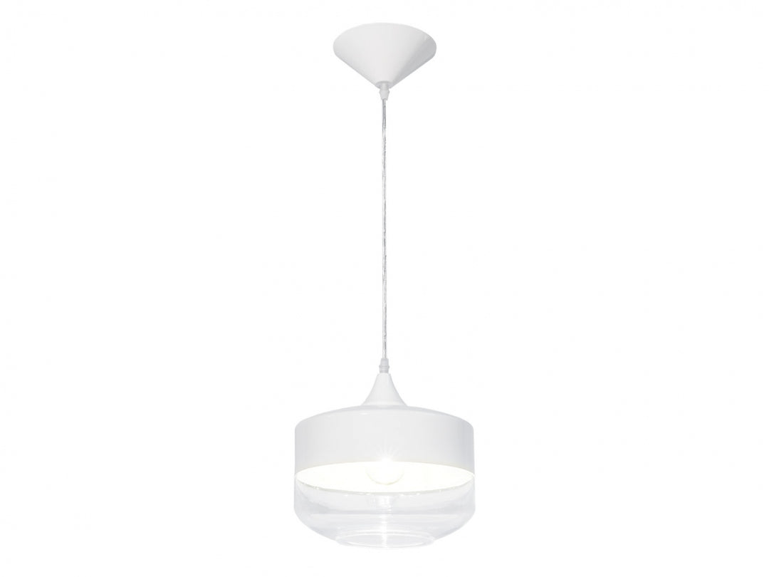 Robertson Pendant in White/Clear Glass by Avenue Lighting