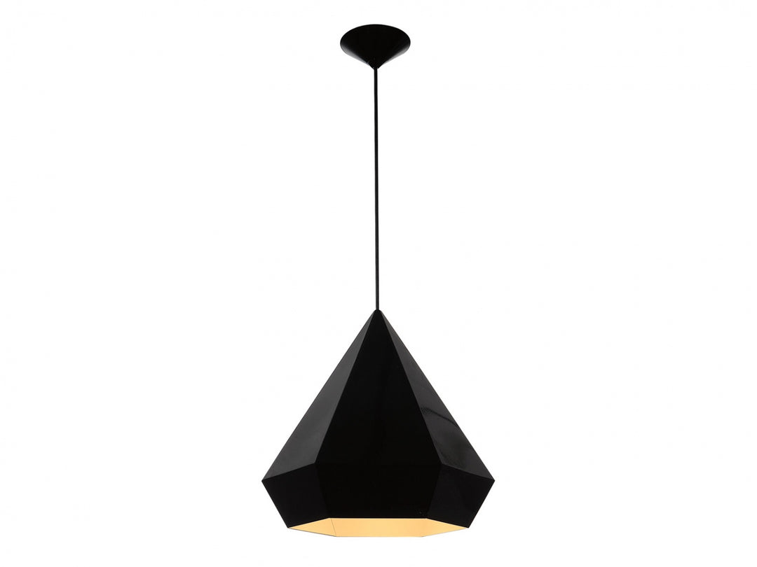 Doheny Geometric Gemstone Shape Pendant in Black by Avenue Lighting