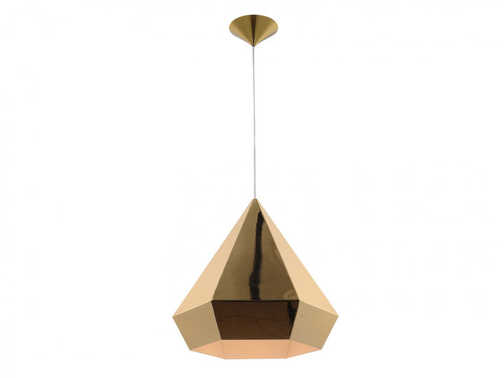 Doheny Geometric Gemstone Shape Pendant in Gold by Avenue Lighting