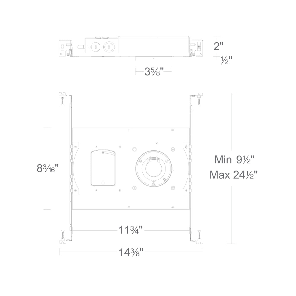 Aether 2" Shallow New Construction Housing by WAC Lighting - view 2
