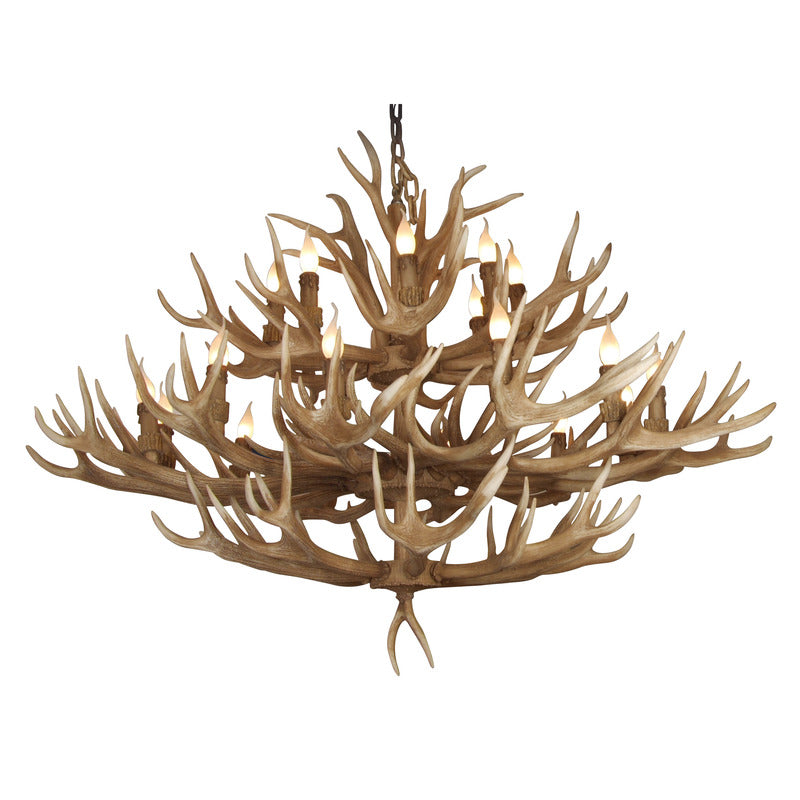 Three Tier Brown Polyresin Antler Chandelier by Bethel