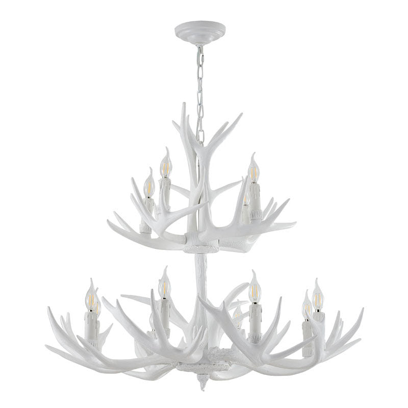 Three Tier Antler Polyresin Light Fixture with Candle Light by Bethel - view 7