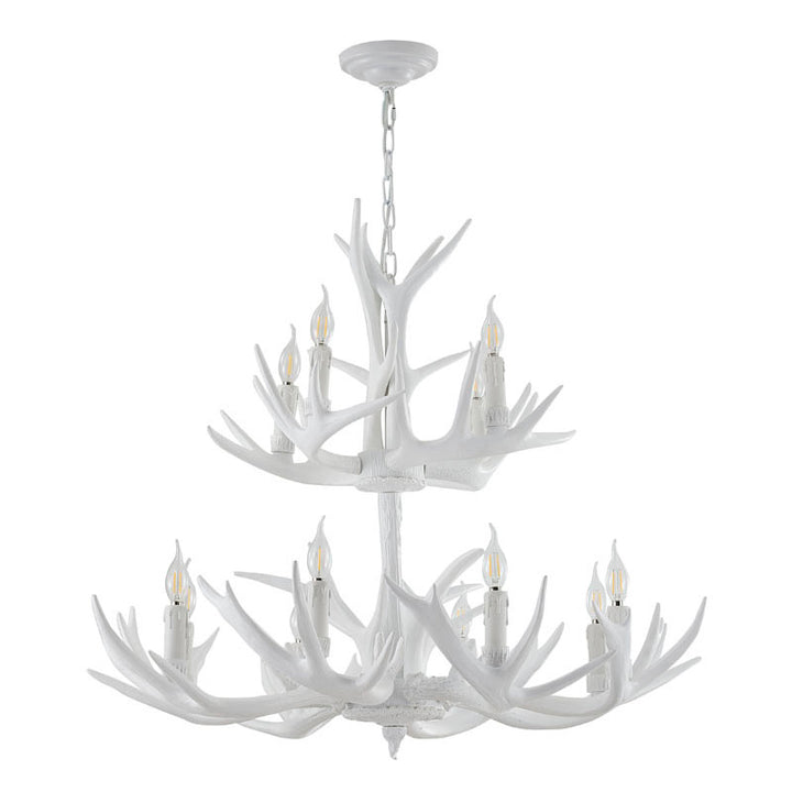 Three Tier Antler Polyresin Light Fixture with Candle Light by Bethel - view 7