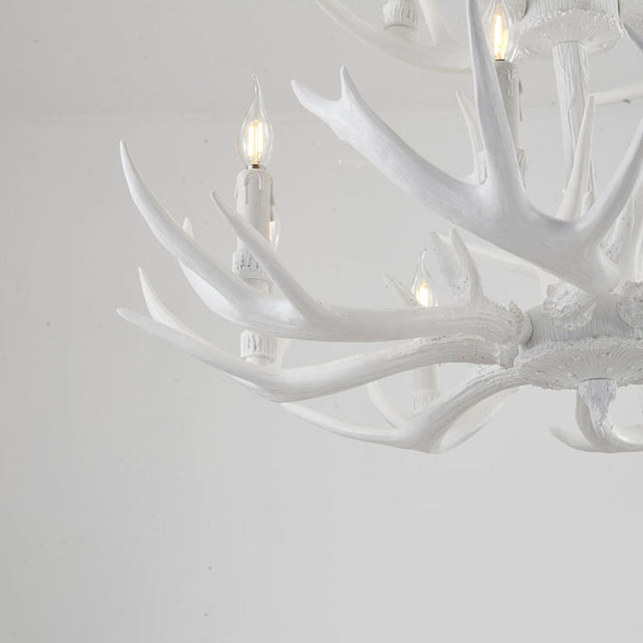 Three Tier Antler Polyresin Light Fixture with Candle Light by Bethel - view 8