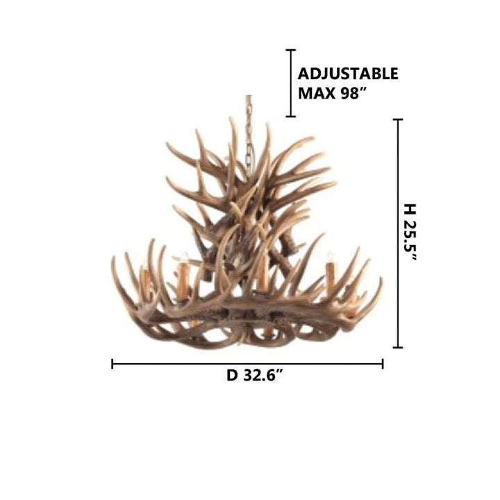 Polyresin Antler Chandelier by Bethel - view 4