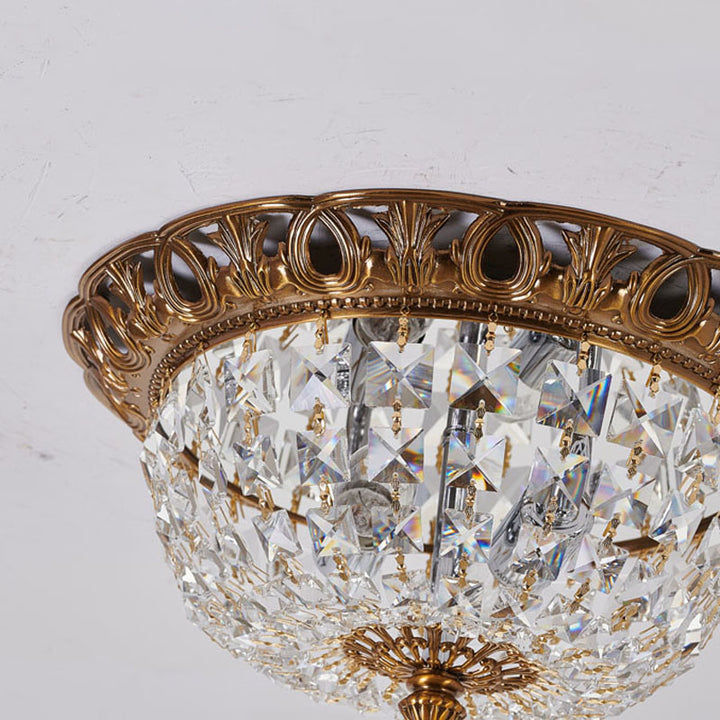 Frame Semi Flush Mount with Clear Hanging Crystals (JD03) by Bethel - view 3