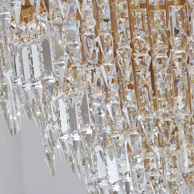 Solid Brass Angel Casted Chandelier with Clear Hanging Crystals by Bethel - view 3