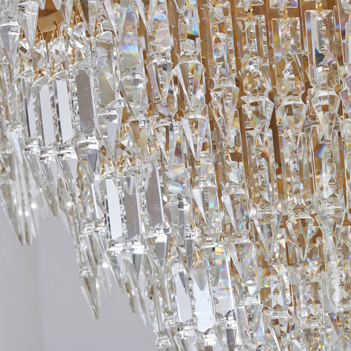Solid Brass Angel Casted Chandelier with Clear Hanging Crystals by Bethel - view 3