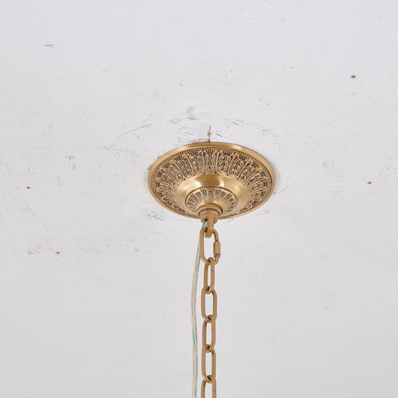 Solid Brass Angel Casted Chandelier with Clear Hanging Crystals by Bethel - view 4