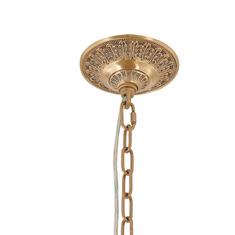 Solid Brass Angel Casted Chandelier with Clear Hanging Crystals by Bethel - view 5