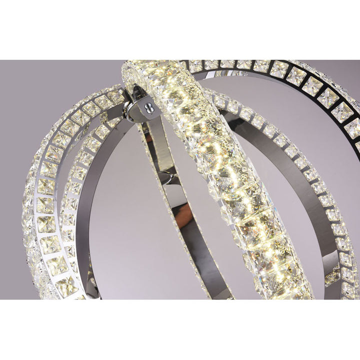 Orb Stainless Steel Frame LED Light with Clear Crystal Detailing by Bethel - view 3