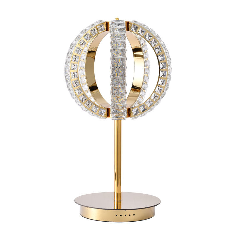 Orb Frame LED Table Lamp with Clear Crystals by Bethel - view 7