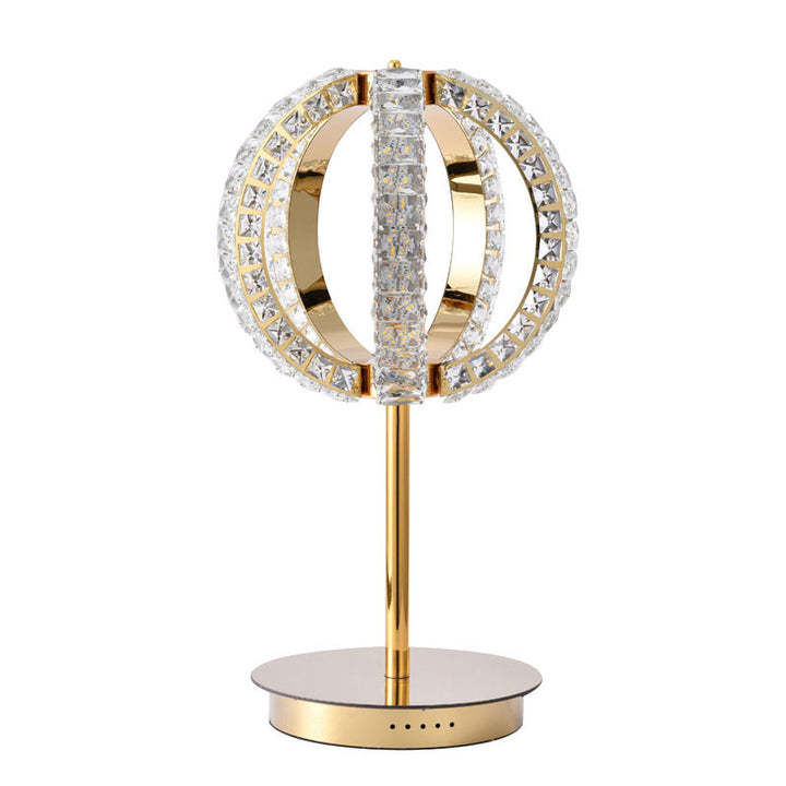 Orb Frame LED Table Lamp with Clear Crystals by Bethel - view 7