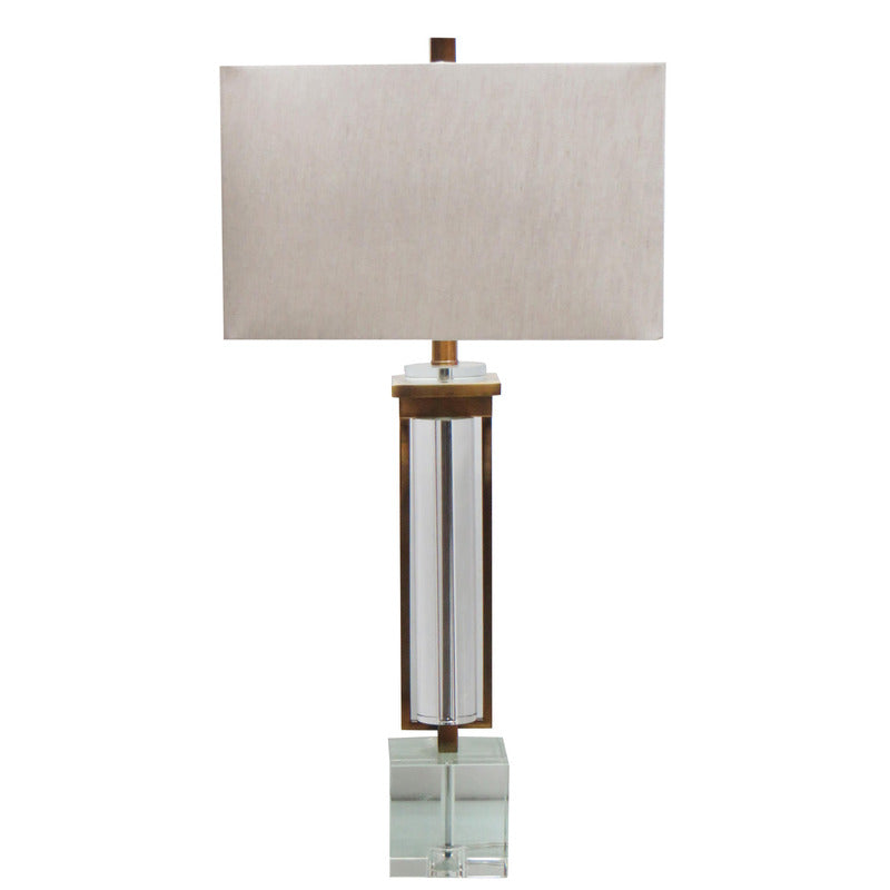 Crystal Table Lamp (JTL41) in Antique Brass by Bethel