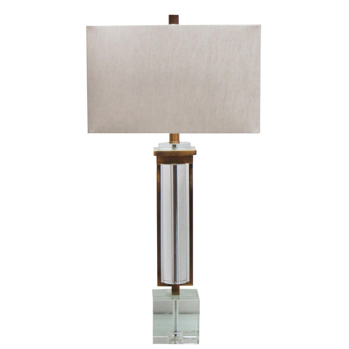 Crystal Table Lamp (JTL41) in Antique Brass by Bethel
