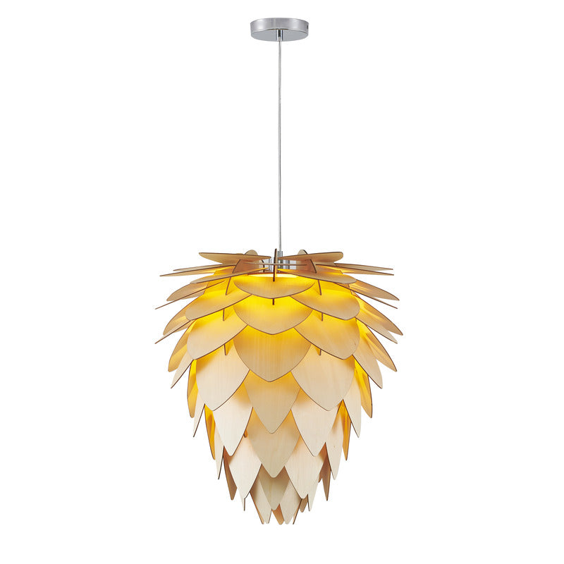 Natural Frame Artichoke Ceiling Fixture in Natural Wood by Bethel