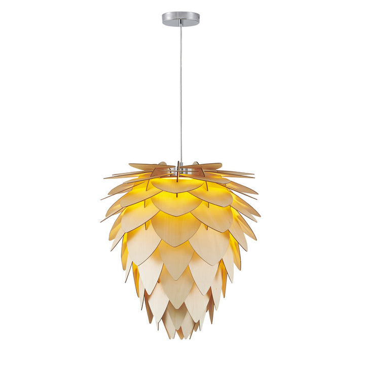 Natural Frame Artichoke Ceiling Fixture in Natural Wood by Bethel