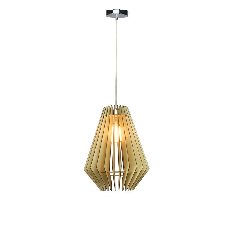 Natural Wood Basket Frame Single Pendant Light by Bethel