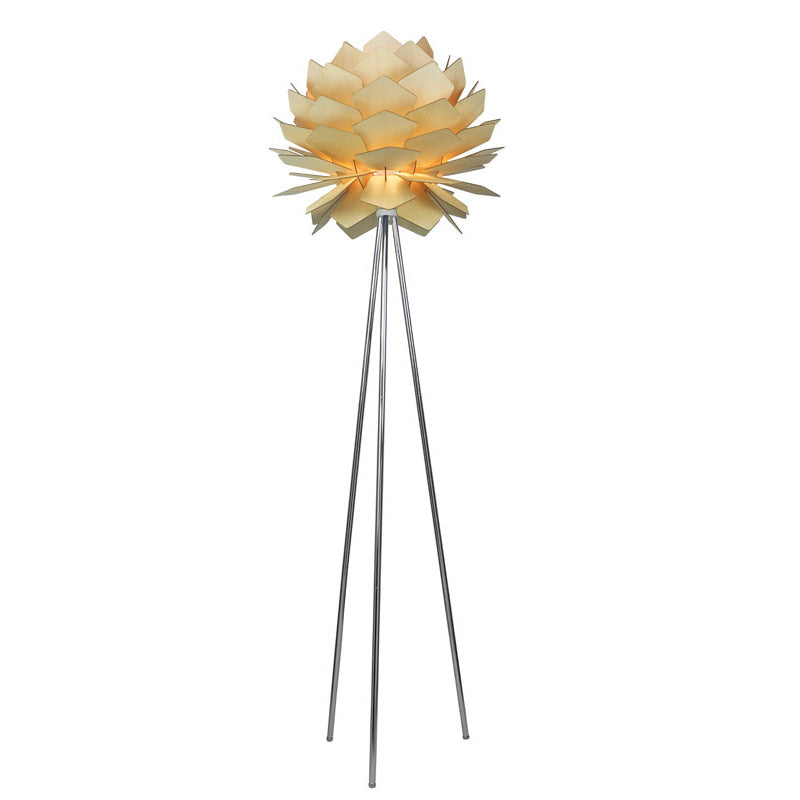 Natural Wood Floor Lamp by Bethel