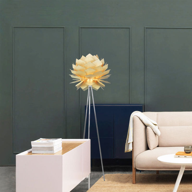 Natural Wood Floor Lamp by Bethel - view 2