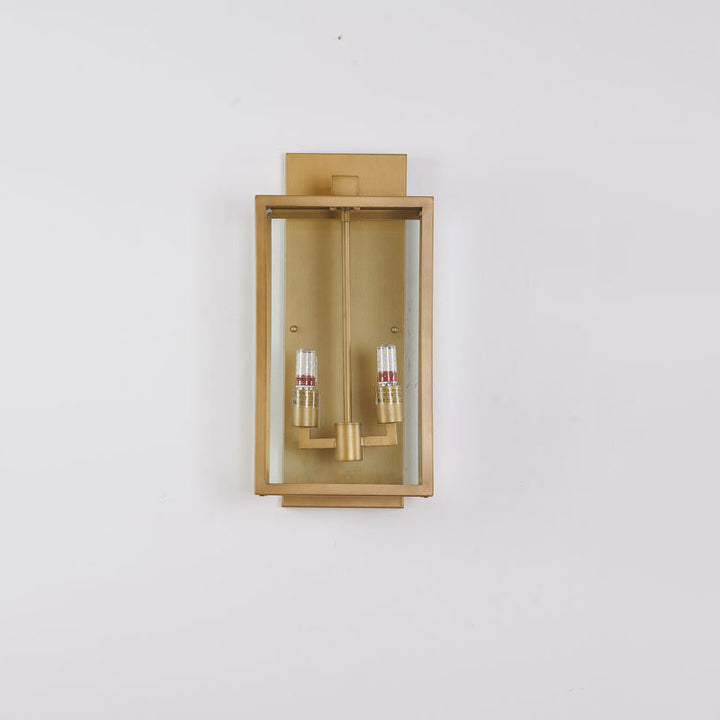 Oil Bronzed Framed Outdoor Wall Sconce with Edges and Clear by Bethel - view 12