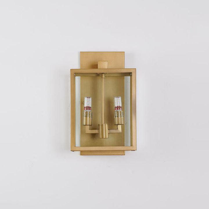 Oil Bronzed Framed Outdoor Wall Sconce with Edges and Clear by Bethel - view 17