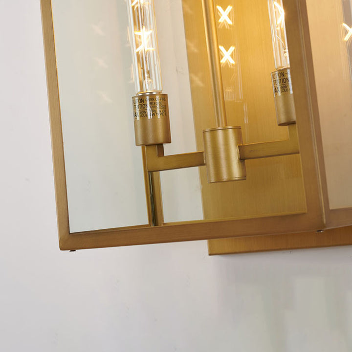 Oil Bronzed Framed Outdoor Wall Sconce with Edges and Clear by Bethel - view 18