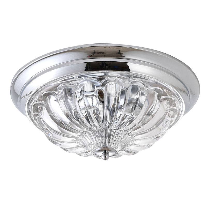 Chrome Frame Flush Mount with Clear Glass Shade by Bethel - view 2