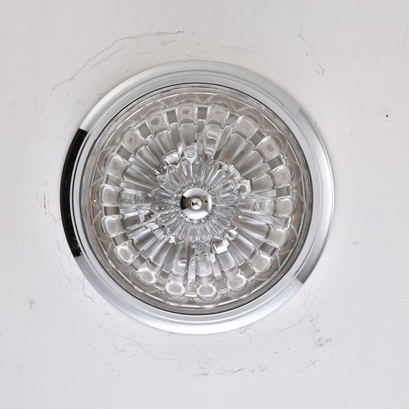 Chrome Frame Flush Mount with Clear Glass Shade by Bethel - view 3