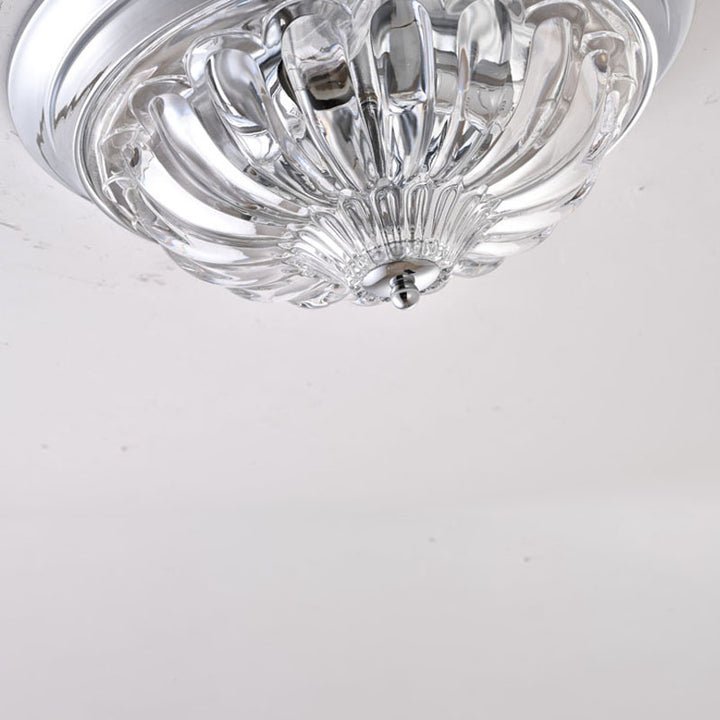 Chrome Frame Flush Mount with Clear Glass Shade by Bethel - view 5