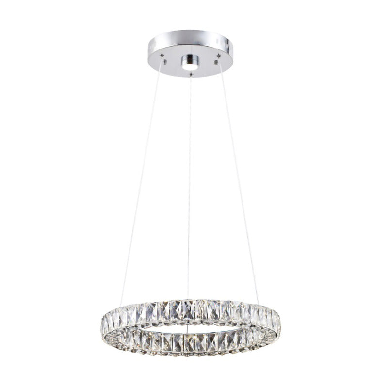 Clear Crystal Halo Ring Chandelier with Chrome Hardware by Bethel