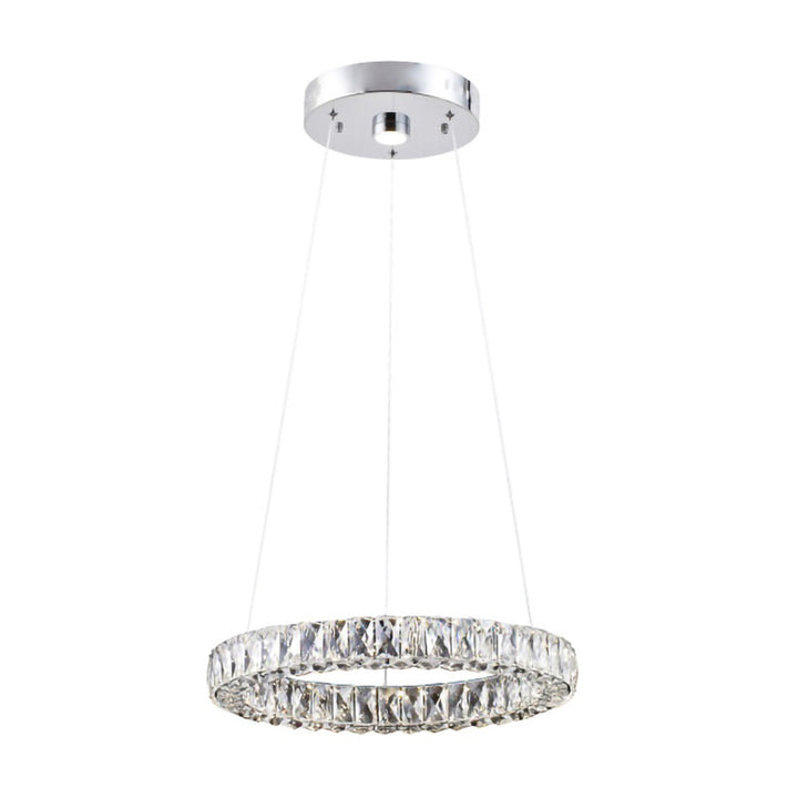 Clear Crystal Halo Ring Chandelier with Chrome Hardware by Bethel