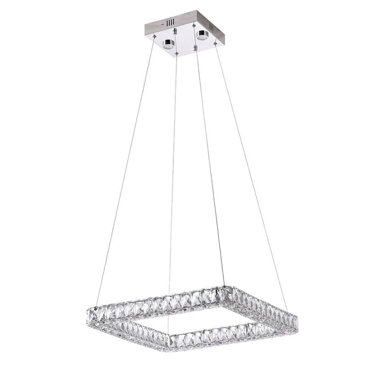 Triple Sided Clear Crystal Square LED Light Fixture with Stainless Steel Frame by Bethel - view 2