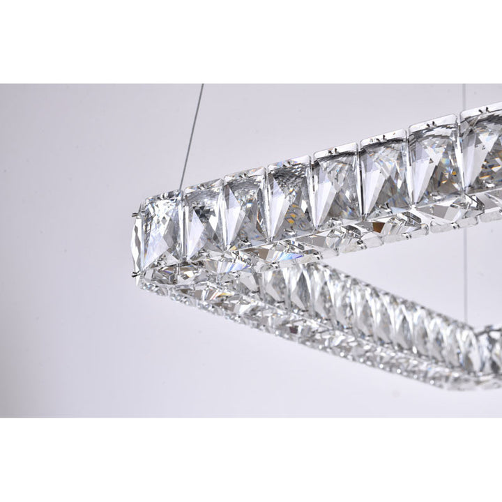 Triple Sided Clear Crystal Square LED Light Fixture with Stainless Steel Frame by Bethel - view 3