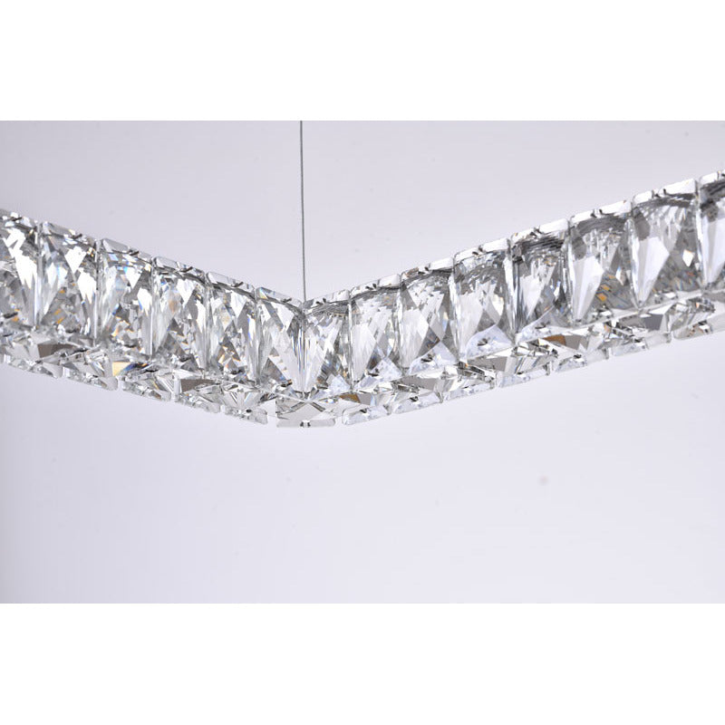 Triple Sided Clear Crystal Square LED Light Fixture with Stainless Steel Frame by Bethel - view 4
