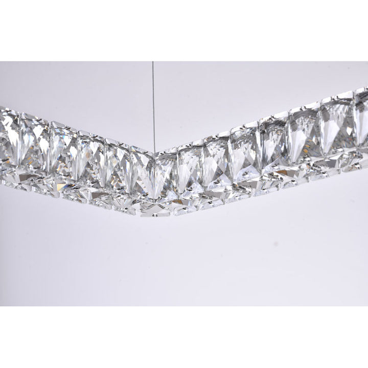 Triple Sided Clear Crystal Square LED Light Fixture with Stainless Steel Frame by Bethel - view 4