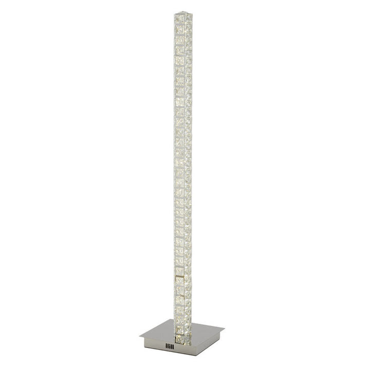 Clear Crystal LED Stick Floor Lamp with Stainless Steel Frame by Bethel