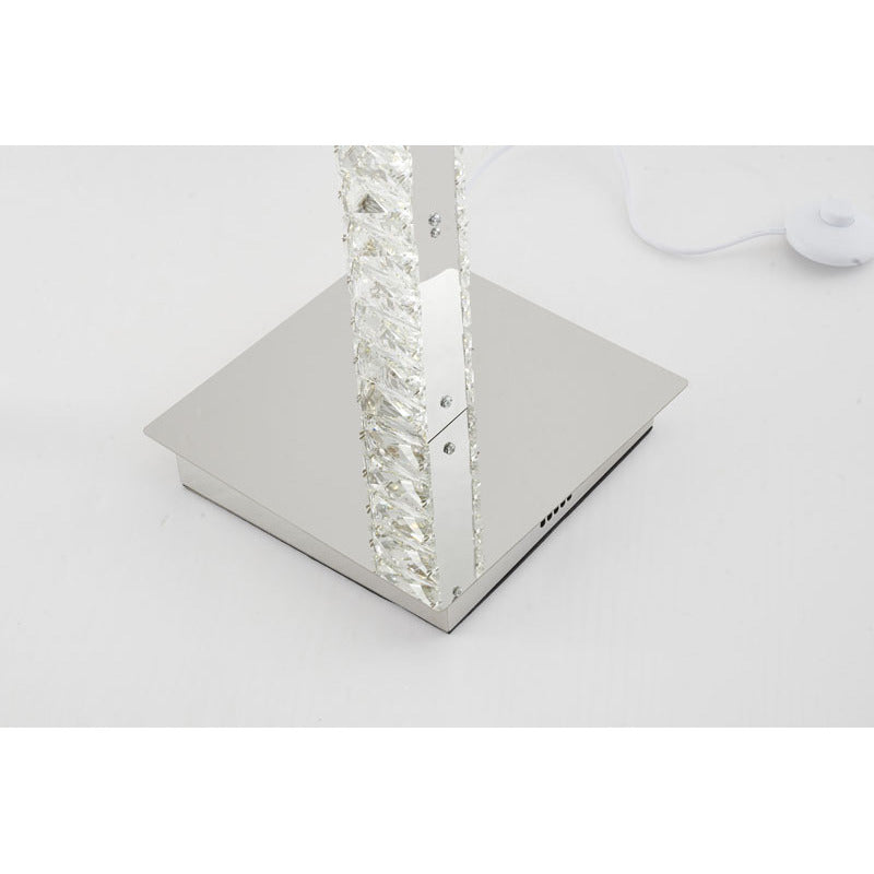 Clear Crystal LED Stick Floor Lamp with Stainless Steel Frame by Bethel - view 3