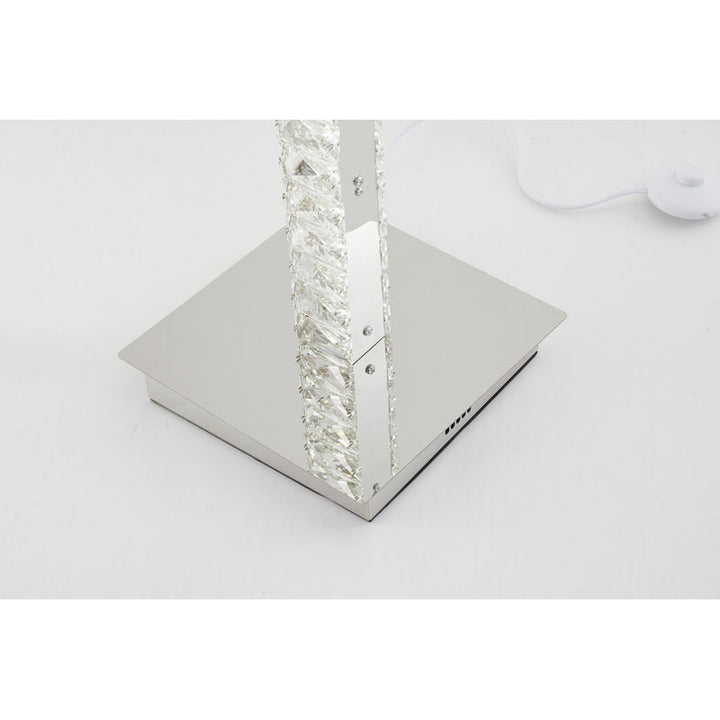Clear Crystal LED Stick Floor Lamp with Stainless Steel Frame by Bethel - view 3